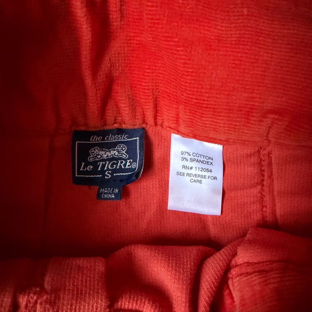 Y2K Le Tigre vintage corduroy Orange Mini Skirt size small - Picture 5 of 8